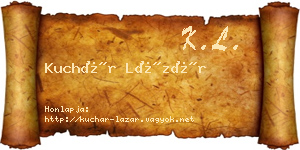 Kuchár Lázár névjegykártya